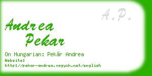 andrea pekar business card