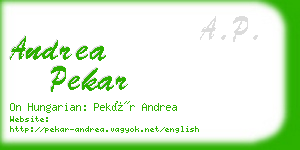 andrea pekar business card